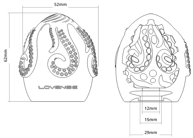 Dimensioni del Kraken di Lovense.