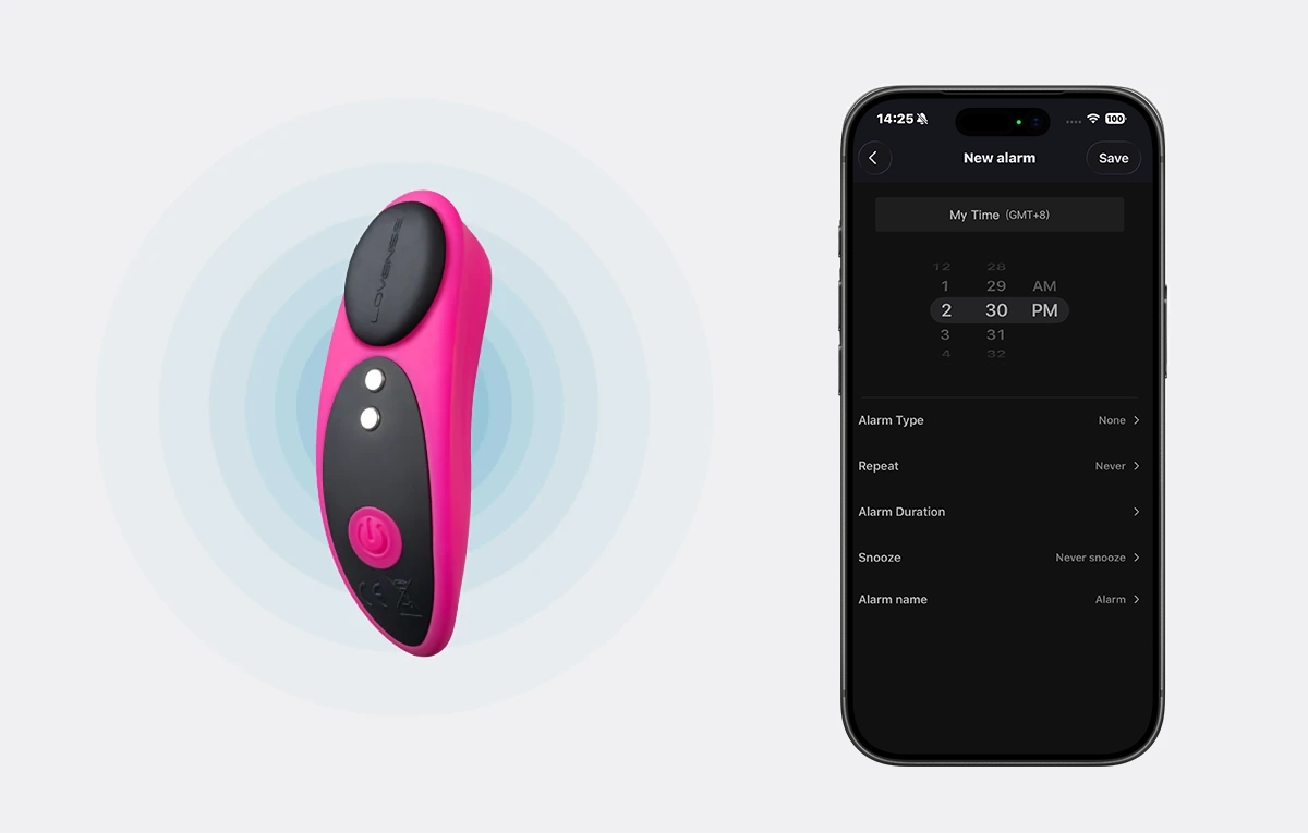 Alarm feature on the Lovense Remote app.