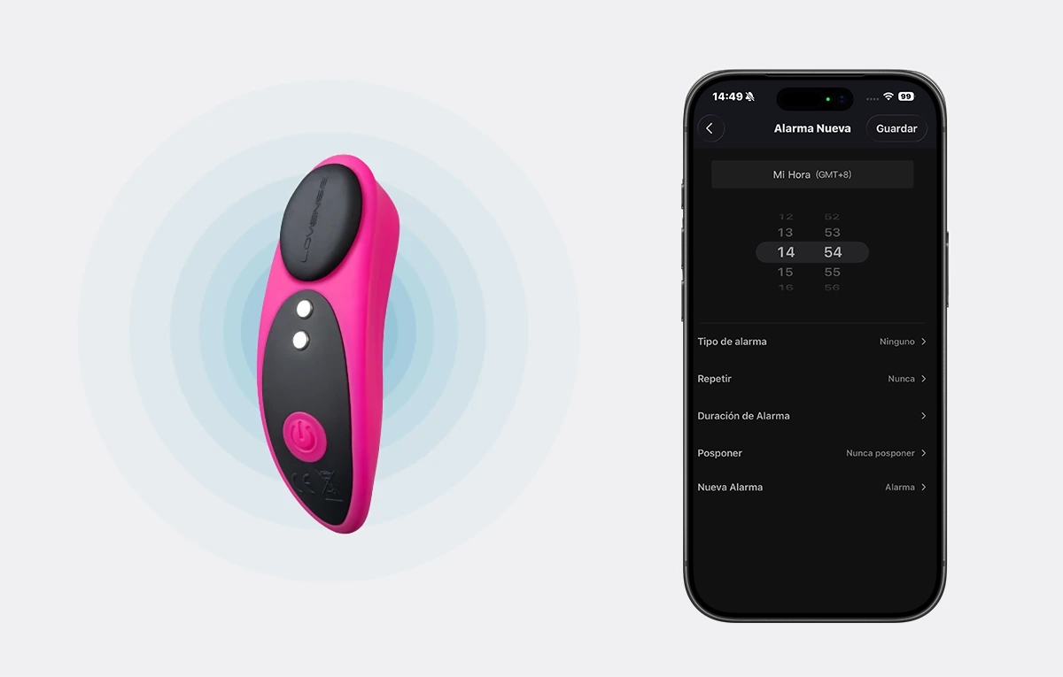 Función de alarma en la aplicación Lovense Remote.