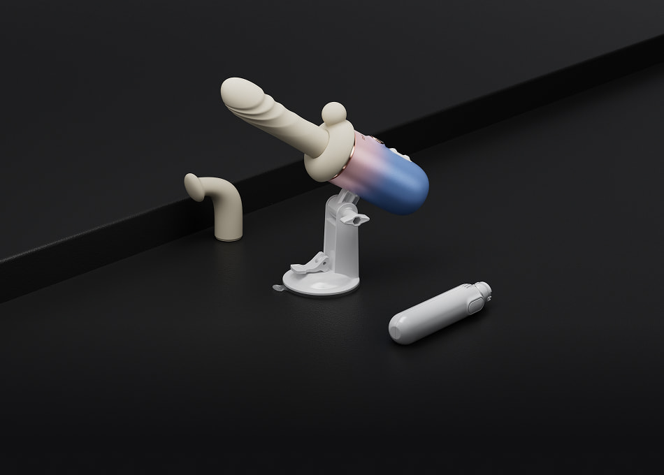 Tragbarer Dildo mit Vibration, Stoß- und Wärmefunktion