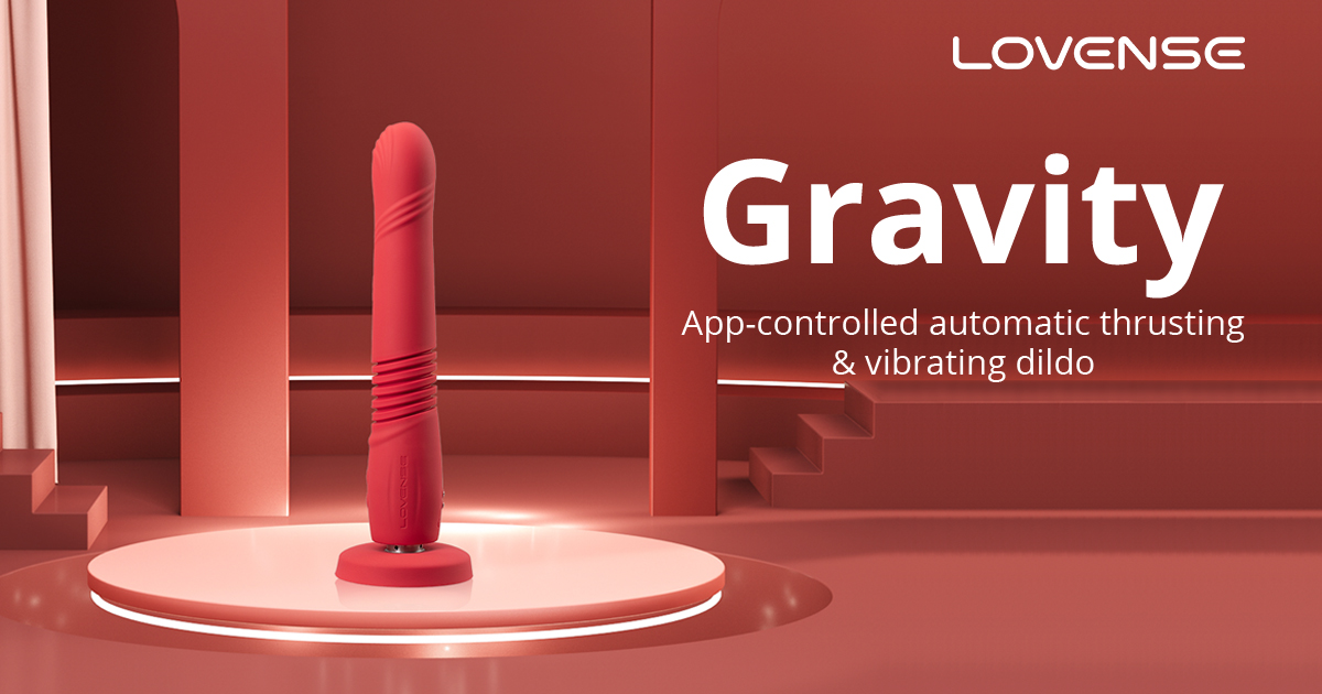 Lovense® Gravity: Remote control vibrating & realistic thrusting dildo!