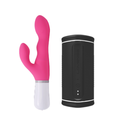 Interactive long distance couple pocket pussy and rabbit vibrator