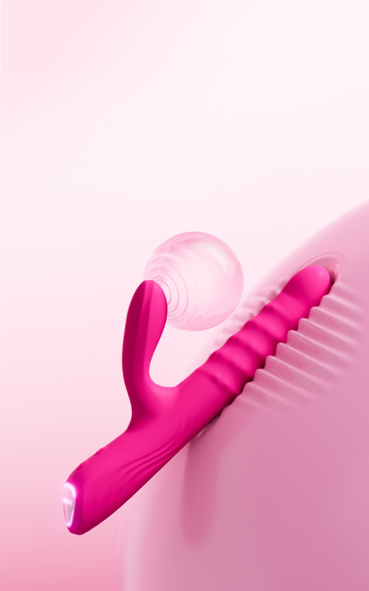 sexy dessous kleider Sweet Smile Massagestab 2in1 Wand with Flicking Tongue Vibrator ✔️ online  kaufen