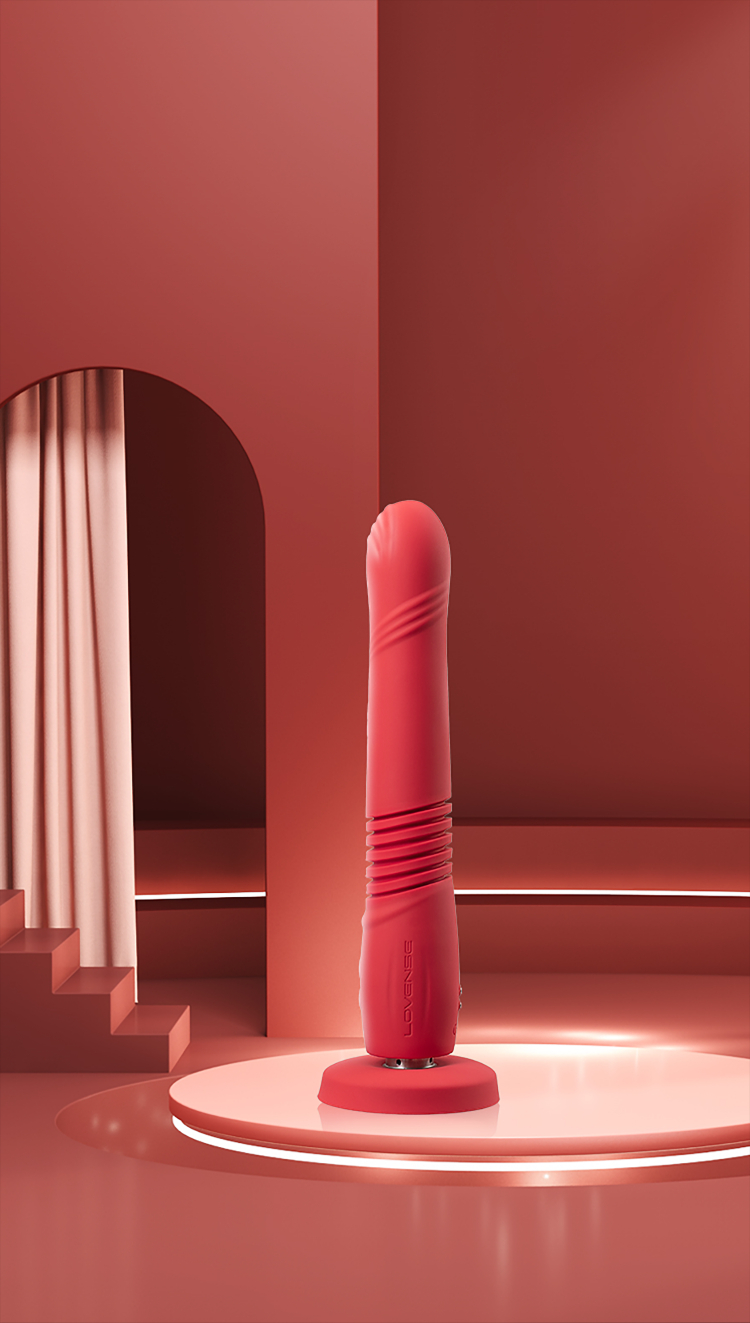 Remote controlled automatic vibrating & thrusting dildo