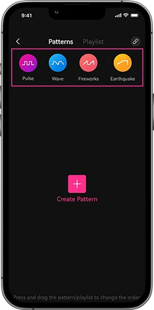 Vibration patterns on Lovense Remote app.