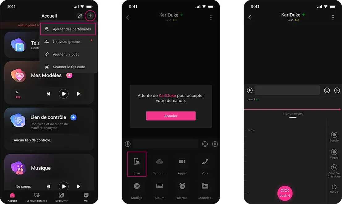 Comment utiliser le contrôle en direct sur Lovense app.