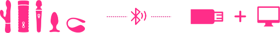 Cualquier juguete Lovense se conecta directamente a una PC con Windows mediante un adaptador Bluetooth USB Lovense