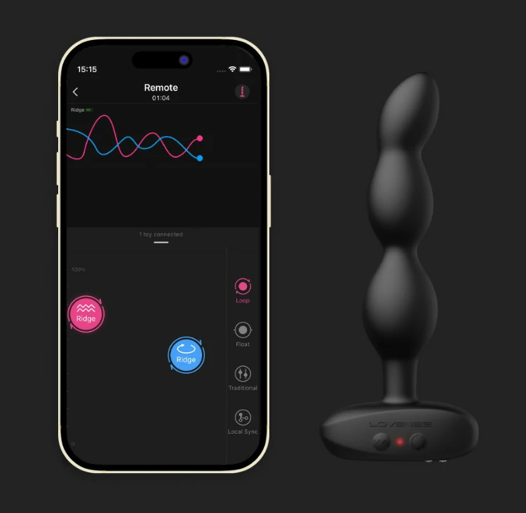 Lovense Ridge Thrusting, Rotating & Vibrating anal beads with app extends your anal pleasure