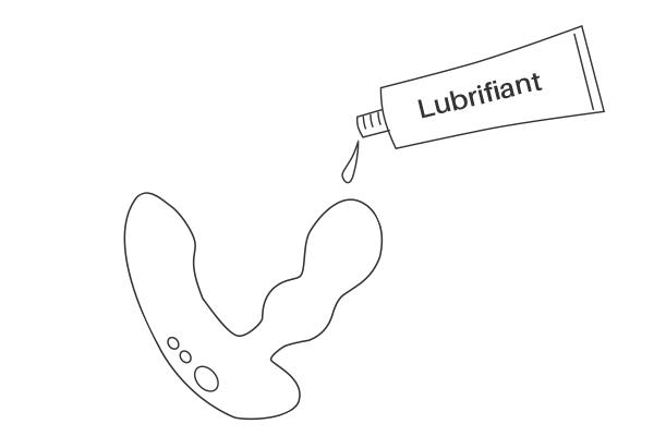 Appliquer du lubrifiant à base d'eau sur votre sextoy Domi.