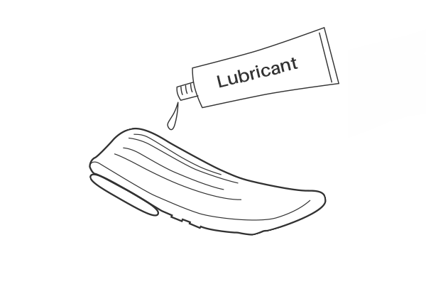 Applying the water based lube on Osci by Lovense.