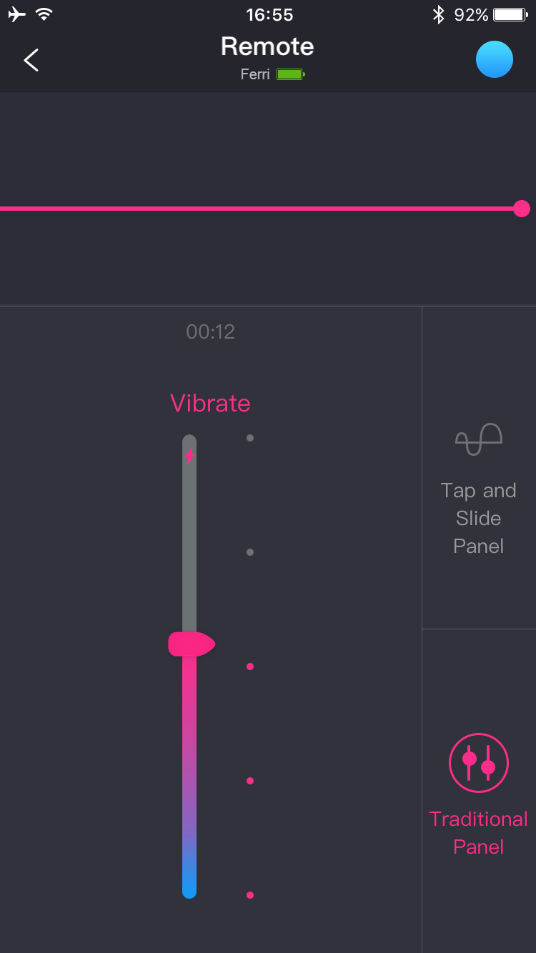 The Lovense Remote app screenshot: traditional remote control.