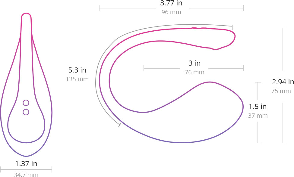 Lush by Lovense dimensions. dimensions.