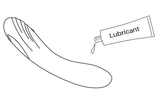 Applying the water based lube on Osci by Lovense.